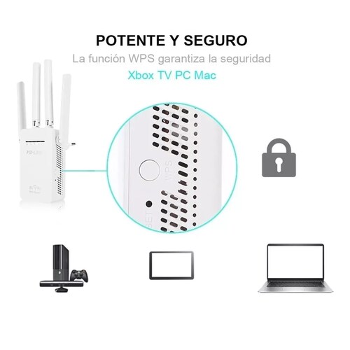 Amplificador Wifi Extensor Rango Repetidor Señal De 4 Antena