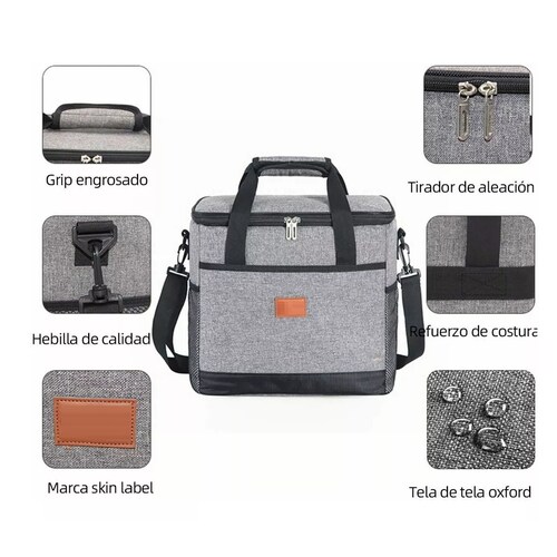 Hielera Portatil 25l Impermeable Bolsa De Aislamiento Gris