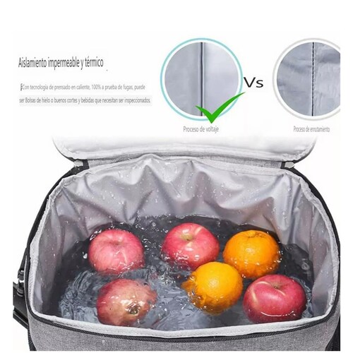 Hielera Portatil 25l Impermeable Bolsa De Aislamiento Gris