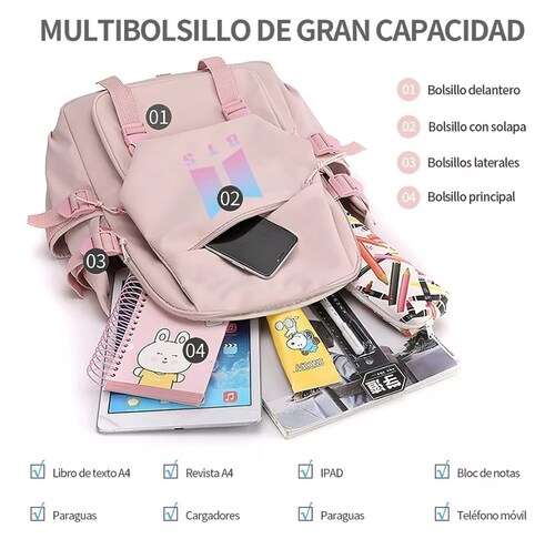 Mochila Escolar De Bts K-pop