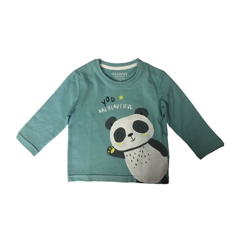 Playera azul panda you ARE BEAUTIFUL bebé niño Losan