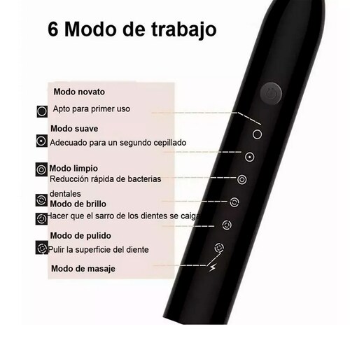 Cepillo De Dientes Eléctrico Sónico 4 Cabezales Carga Usb.
