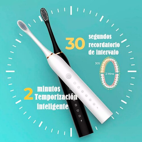 Cepillo De Dientes Eléctrico Sónico 4 Cabezales Carga Usb.