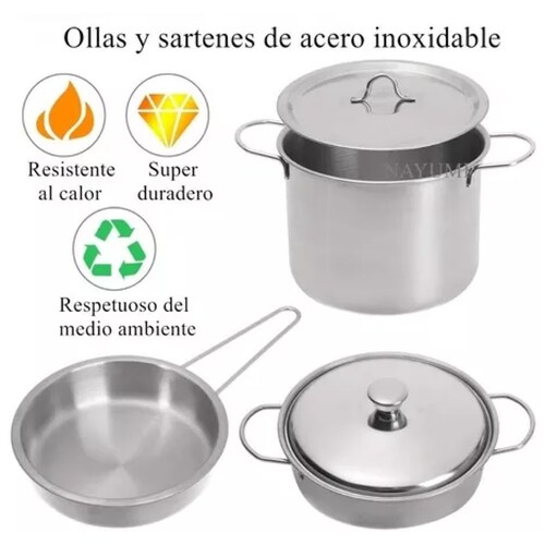 Cook N Home Olla con tapa, ollas de acero inoxidable de 5 cuartos de galón