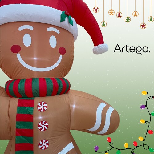 Inflable de Navidad Navideño Galleta Jengibre Gingy Gingerbread - 2.5m