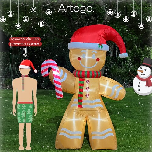 Inflable de Navidad Navideño Galleta Jengibre Gingy Gingerbread - 2.5m