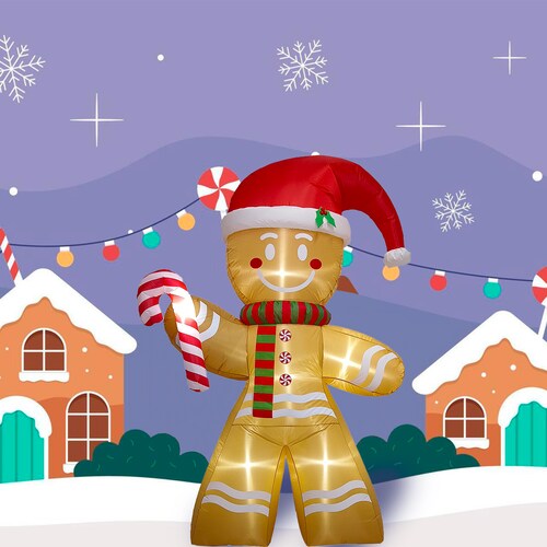 Inflable de Navidad Navideño Galleta Jengibre Gingy Gingerbread - 2.5m