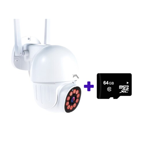 Cámara Seguridad WiFi Exterior Robotizada con memoria 64GB