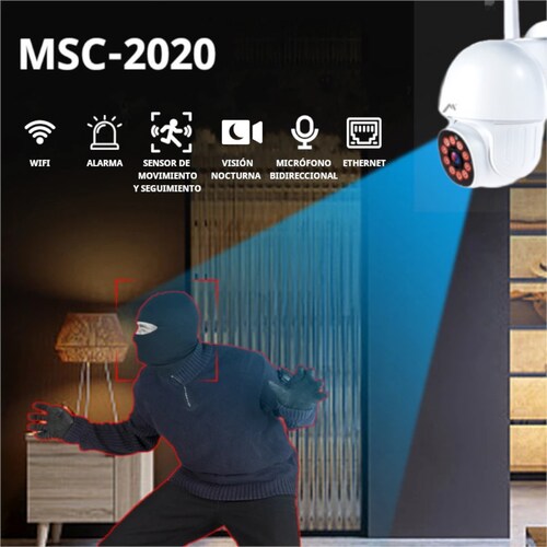 Cámara Seguridad WiFi Exterior Robotizada con memoria 64GB