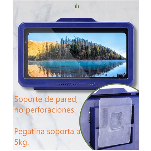 Soporte caja teléfono móvil impermeable baño estante TV piscina regadera cocina bañera caja blanco