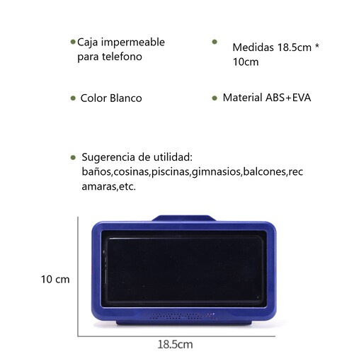 Soporte caja teléfono móvil impermeable baño estante TV piscina regadera cocina bañera caja blanco