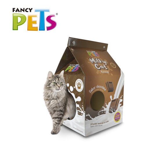 CASA DE CARTON CON RASCADOR P/GATO CHOCOLATE