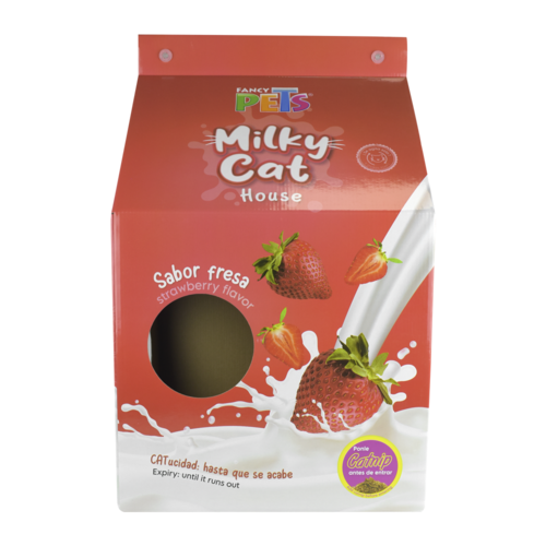 CASA DE CARTON CON RASCADOR P/GATO FRESAS