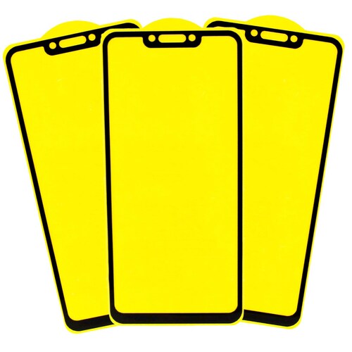 3x Mica Cristal 9D Protector de Pantalla para HUAWEI MATE 20 LITE con Marco Color Negro