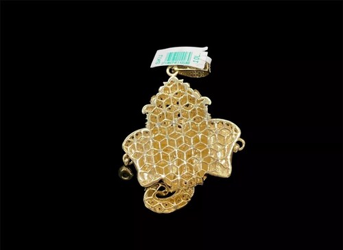 Dije De Elefante De La Suerte Y Cadena En Oro Macizo De 10k