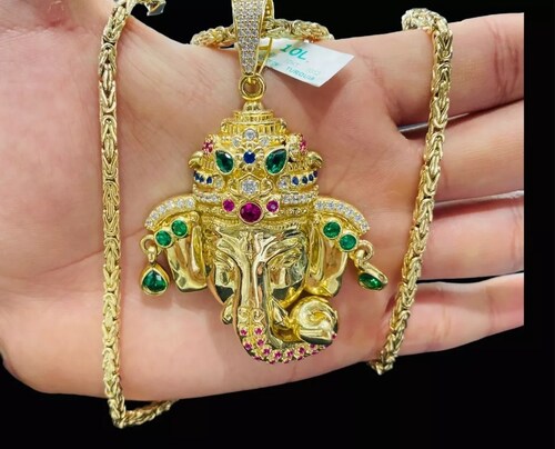 Increible Dije De Elefante De La Suerte Macizo En Oro De 10k