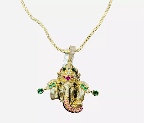 Increible Dije De Elefante De La Suerte Macizo En Oro De 10k