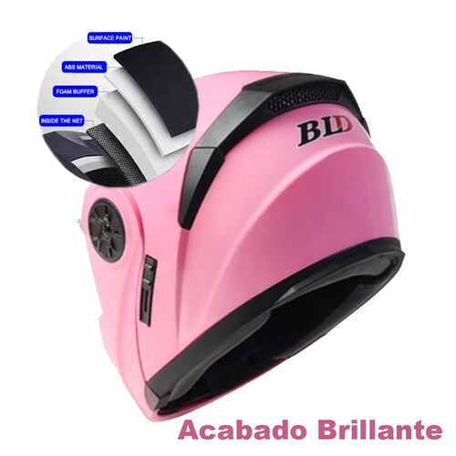 Yelmo Moto Ciudad MXBDL-003-5 1Pza Rosa DOT Talla L Abatible Casco Motociclista BLDShinePink