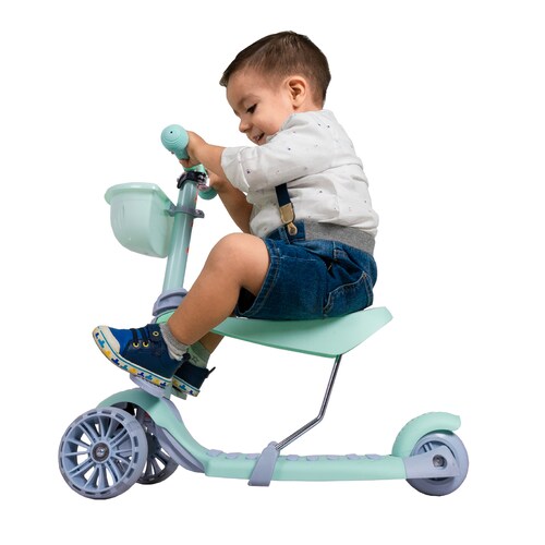 Scooter Patín Del Diablo 3 En 1 Para Niños Luces LED Color Verde