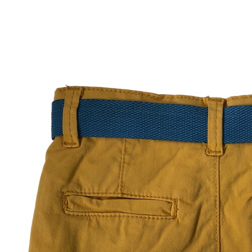  Short amarillo con cinturon azul FREE LIFE para bebé niño Losan