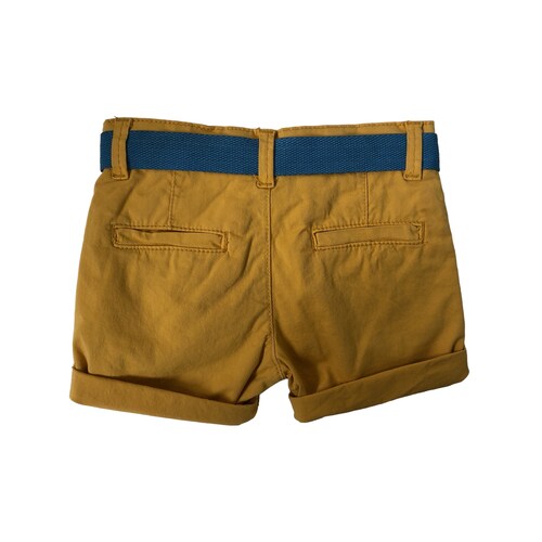  Short amarillo con cinturon azul FREE LIFE para bebé niño Losan