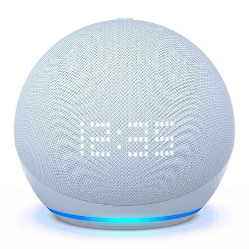 Alexa Amazon C4E8S3 Echo Dot 5TA Genración  con Reloj Blanca   