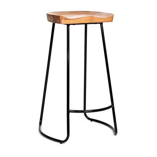 Banco AT75 Bar Grupo Microtec Set 2 Piezas- contemporáneos Modernos Minimalistas Restaurante Asiento Madera Estructura metál Resistentes Piso Asiento 75cm