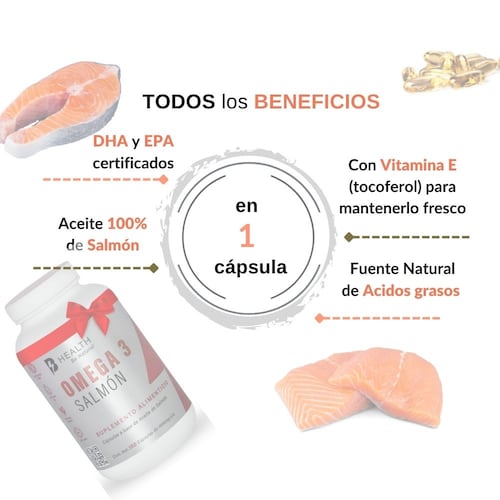  Omega 3 Aceite de Salmón con DHA y EPA, B Health Be Natural, 150 cápsulas, Ingredientes de Origen Natural, sin azúcares, NON-GMO