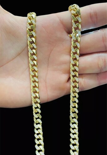 Hermosa Cadena Barbada En Oro De 10 Kilates + Regalo