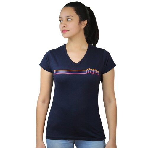 Playera Azul KON TIKI para Mujer, Outdoor, Aventura y Casual Manga Corta Peñamille-NVY