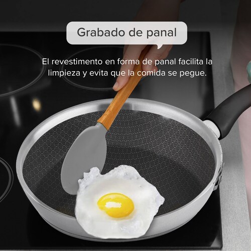 AVERA Sartén Antiadherente 24 CM Libre PFOA Acero Inoxidable SIN24P