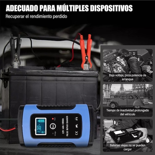 Cargador Inteligente Para Batería De Coche De Moto 12v 5a