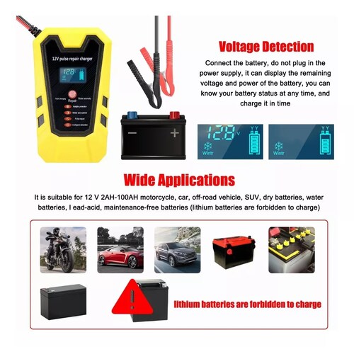 Cargador Inteligente Para Baterías De 12v 6a Auto Moto Carro
