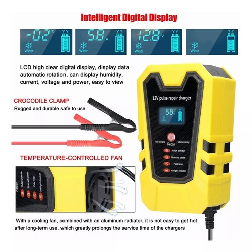 Cargador Inteligente Para Baterías De 12v 6a Auto Moto Carro