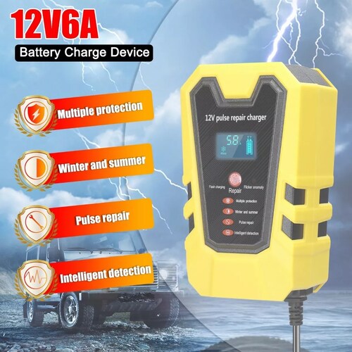 Cargador Inteligente Para Baterías De 12v 6a Auto Moto Carro