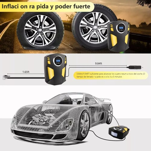 Compresor De Aire Inflador Llantas Bomba Portátil 12v 150psi