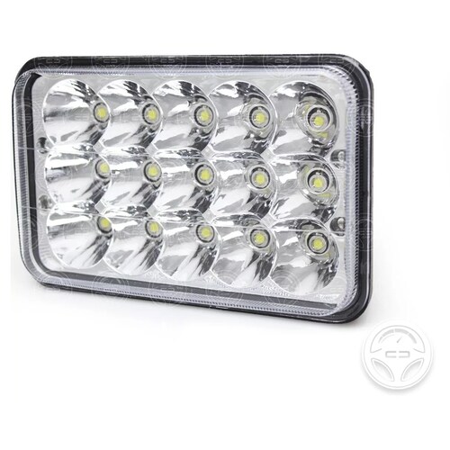 Set 2 Faros Unidad Cuadrada Rectangular 15 Leds 4x6 Alta/baja F1
