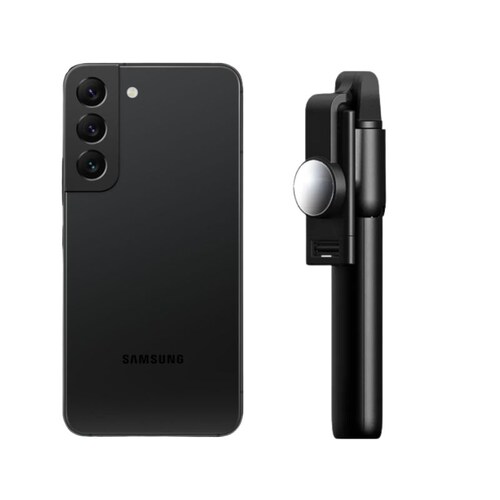 Samsung S22 128GB Negro Reacondicionado Grado A + Bastón Bluetooth.