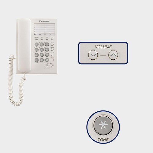 Teléfono Alámbrico Blanco Panasonic KX-TS550MEW 