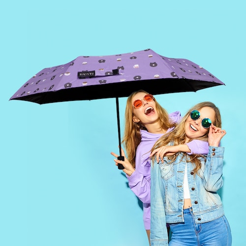 Paraguas de bolsillo Reforzado,  Resistente a Vientos y Lluvias Fuertes, Mango Ergonómico y automático con funda incluida y Fácil de Transportar