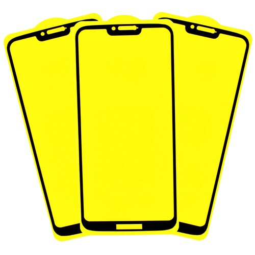 3x Mica Cristal 9D Protector de Pantalla para Motorola MOTO G7 POWER con Marco Color Negro