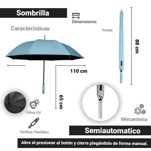Paraguas Premium XL Reforzado y Resistente a Vientos y Lluvias Fuertes fácil de Transportar