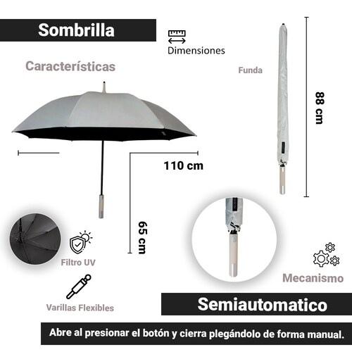Paraguas Premium XL Reforzado y Resistente a Vientos y Lluvias Fuertes fácil de Transportar