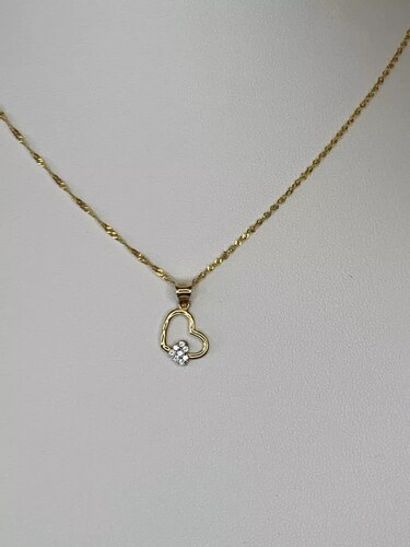 Dije Corazón Doble Oro 10 Kilates + Obsequio