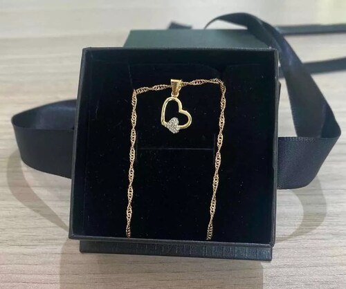 Dije Corazón Doble Oro 10 Kilates + Obsequio