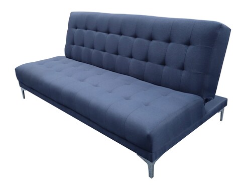 Sofá Cama Reclinable Matrimonial Verso Azul Marino Futon 3 Posiciones Lino, El Bazar Store .
