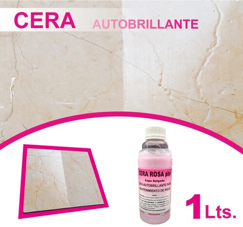 Cera Rosa pbp para brillar Pisos Mármol Vinil Laminado 1Lt