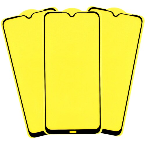 3x Mica Cristal 9D Protector de Pantalla para XIOMI Redmi NOTE 8 con Marco Color Negro