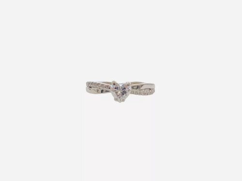 Anillo Entrelazado Oro Blanco 10 Kilates Zirconias+ Obsequio