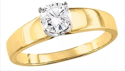 Anillo De Compromiso Zirconia Oro De 10 Kilates + Obsequio
